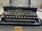Beautiful Unrestored 1930 s Corona Standard Flat Top Glossy Black Typewriter