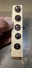 Antique Early 1900s French Style Button Lot Of 5 Purple Studded Victorian Brass
