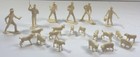 Marx Vtg 1950s Farm Figures Cream Lot 20pc  6 Farm Hands   14 Animals Playset