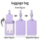 3pcs Pu Leather Luggage Tag Adjustable Metal Buckle  Anti-lost Suitcase Id