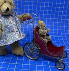 Victorian Style Baby Carriage Buggy Stroller Metal Wood For Your Dolls   Bears