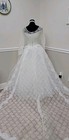 Vtg 80s Cathedral Princess Lace Ball Gown White Wedding Dress Ilgwu vtg Size 10