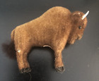 Vintage Kunstlerschutz Wagner Flocked Buffalo Toy Animal West Germany With Tag
