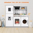 Pretend Kitchen Playset For Kids Wooden Cooking Toddlers Toys Gifts With Storage