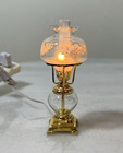 Dollhouse Miniature Victorian Style Hurricane Lamp 12 Volt Light 1 12 Scale Gold
