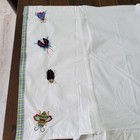 Pottery Barn Kids Bedskirt Bugs Insects Embroidery Applique Toddler Bed Crib Vtg