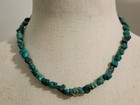 Vintage Mid-century Navajo Natural Sea Foam Turquoise Nugget Sterling Necklace