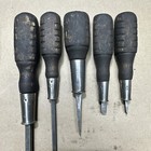 Vintage Set Of 10 Mac Wooden Handle Screwdrivers