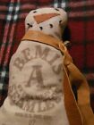 Extreme Primitive Snowman--bemis A Seamless Feed Bag-rag Stuffed Early Goods