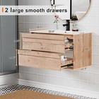 Wall Mounted Bathroom Vanity Sink Combo Cabinet Vanity Set Invisible Handles