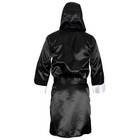 Cleto Reyes Satin Boxing Robe With Hood - Black white