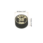 6pcs 12mm Pool Cue Tips Super Soft Laminated Glue-on Billiard Stick Tips  Black