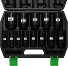 1 2  Drive Deep 6-point Impact Socket Set  13-piece Spindle Axle Nut Impact Sock
