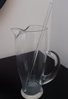 Mcm Glass Martini Pitcher 10  Tall W 11 3 4  Glass Stirrer  Pinched Spout