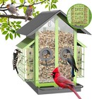 Bird Feeder  Metal With Double Weatherproofing  4 Lb  Large Capacity   green 
