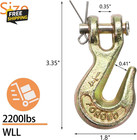 10 Pack 1 4 Inch G70 Clevis Grab Hooks Forged Steel Trailer Chain Hooks