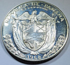 1968 Panama 1 2 Medio Balboa Silver Bu Proof Coin Low Mintage 30mm 11 5g