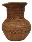 Antique Northern California Pine Needle   Sweet Grass Hand Woven Basket 9  Vase