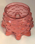 Antique Cranberry Glass Oil Lamp Banquet Shade Thumprint Pattern 5  Fitter