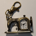 Vintage Sewing Machine Mini Keychain Watch Clip New Hobby Gift Antique Gold Film