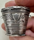 Antique Dutch 833 Silver Vinaigrette Scent Box Lodderein Basket For Chatelaine