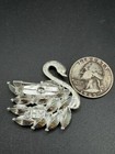 Vtg Blue Rhinestone Swan Brooch Pin Gold-tone Marquise Sparkling Pav   Head neck