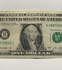 2013 B Duplicate Star Note Error Fancy Serial Number One Dollar Bill B08872262 