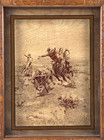 Charles M Russell The Bolter Photography On Glass Framed Western Art 12 x15 