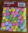 Pastel Easter Iridescent Multicolor Pom-poms 60 Piece 1 2 Inch  12 7mm  Bnip