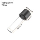 10pcs Cylindrical Dip Mounted Miniature Micro Fuse   T6 3a 6 3a 250v  Black