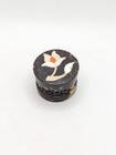 Vintage Soapstone Mother Of Pearl Small Trinket Jewelry Ring Box Flower Floral