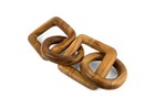 Wood Chain Link Sculpture Hand Carved 2 Round 2 Square Link Decor Rustic Accent