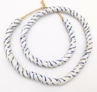 Ghana Handmade White Multi Recycled Glass African Trade Beads  020441 