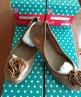 Lindsay Phillips Size 6 Liz Metallic Bronze Leather Ballet Flats W  Free Snaps 