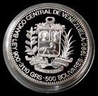 1990 Silver Venezuela 500 Bolivares Jose Antonio Paez Proof In Capsule