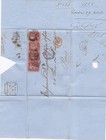 1856 Qv Fine Four X 1d Penny Red Stamps C8 On Wrapper To Paris France