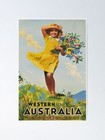 Western Australia Vintage Travel Poster Retro Australian Tourism Wall Art
