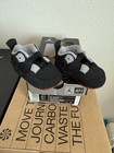 Air Jordan Retro 4 Infants 365170 061 Shoes Black New Born Sneakers Bib Size 1c