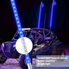 Blue 3ft Lighted Spiral Led Whip Antenna Flag For Semi Trucks Rig 4 Wheeler