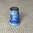 Vintage Sterling Silver Blue Enamel Thimble Holland        925