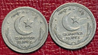 Lot Of 2 Vintage 1948 1949 Pakistan 1 4 Quarter Rupee Coin-mar642