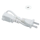 Short Extension Cord 1 Ft 18 Awg 2 Prong Power Cable Nema 5-15p To 5-15r White