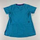 Carhartt Force Scrub Top Womens Small Blue Cross Flex Fast Dry Nurse C12210