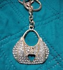  purse Hand Bag  Clear Rhinestone Crystal Keychain Keyring Bling Bag Charm 