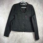  Delta Sigma Theta Sorority Black Embroidered Denim Biker Jean Jacket Womens Xl