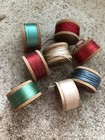 Vintage Pure Silk Thread Lot 8 Wood Spools Belding Corticelli   Talon Reds Green
