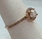 14 K Rose Gold Diamond Halo Ring 3 4 Carat Size 7 1 5 Grams Ebay Authenticity
