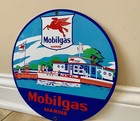 Mobigas Marine Oil Mobiloil Gasoline Racing Vintage Style Advertising Sign