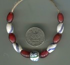 African Trade Beads Vintage Antique Venetian Glass Oval White Heart White Fancy