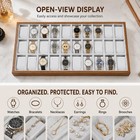 Loyalheartdy 30 Grid Watch Jewelry Tray Organizer Wooden Box With Removable